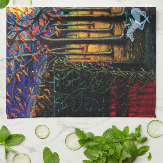 Serviettes de cuisine de Halloween "cavalier sans (Plié)