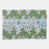 Serviettes de cuisine de la faune de la rivière Yu (Horizontal)