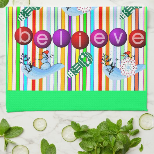 Serviettes de cuisine de Noël (Plié)