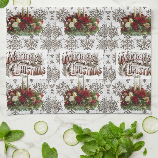 Serviettes de cuisine de Noël (Plié)