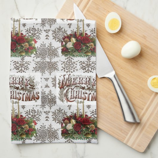 Serviettes de cuisine de Noël (Quart Plié)