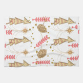 Serviettes de cuisine de Noël Arbres d'or (Horizontal)