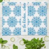 Serviettes de cuisine de Noël bleu glace (Plié)