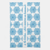Serviettes de cuisine de Noël bleu glace (Vertical)