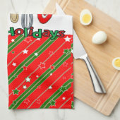 Serviettes de cuisine de Noël Joyeuses Fêtes (Quart Plié)