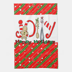 Serviettes de cuisine de Noël Joyeuses Fêtes