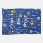 Serviettes de cuisine de Noël Ornements et étoiles (Horizontal)