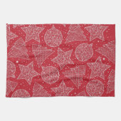 Serviettes de cuisine de Noël rouge et blanc (Horizontal)