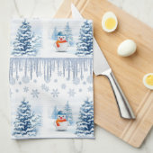 Serviettes de cuisine de Noël Snowman (Quart Plié)