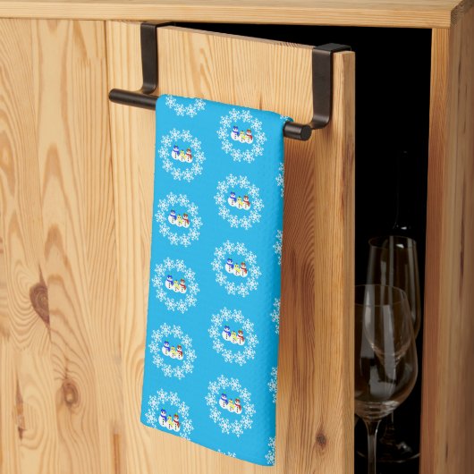 Serviettes de cuisine de Noël Snowmen (Pliage en tiers)
