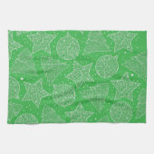 Serviettes de cuisine de Noël vertes et blanches (Horizontal)