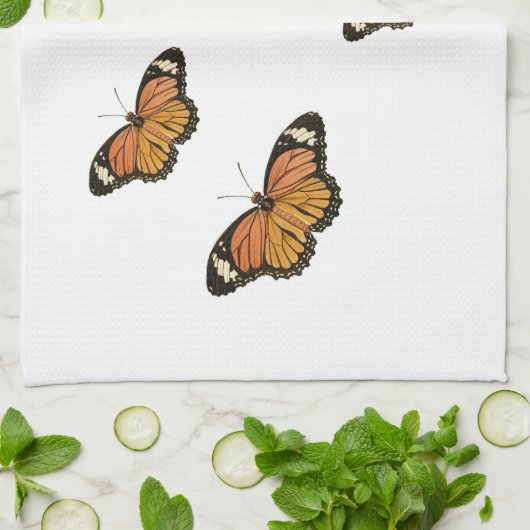serviettes de cuisine de papillon de monarque (Plié)