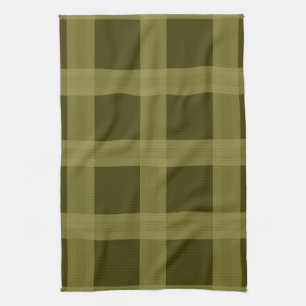 Serviettes de cuisine de plaid de vert olive