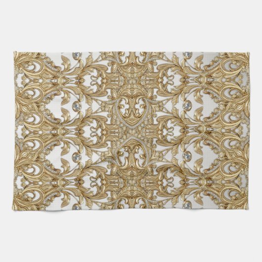 Serviettes de cuisine décoratives en or (Horizontal)