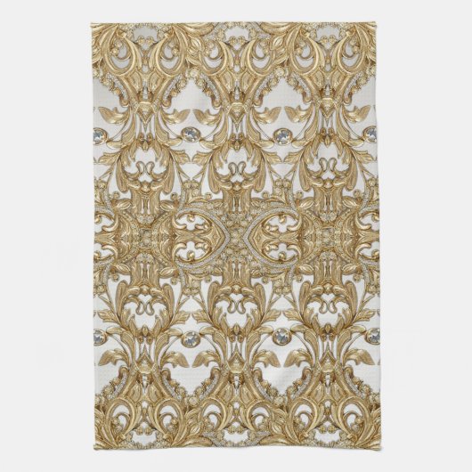Serviettes de cuisine décoratives en or (Vertical)