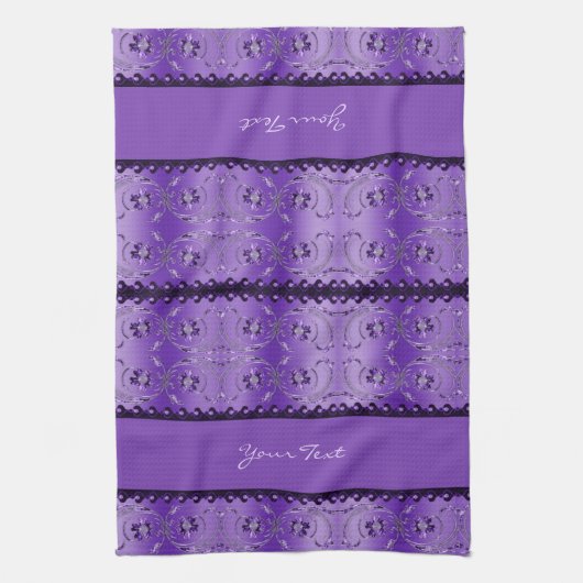 Serviettes de cuisine décoratives violettes (Vertical)