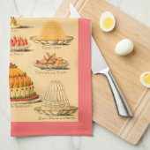 Serviettes de cuisine desserts vintages (Quart Plié)