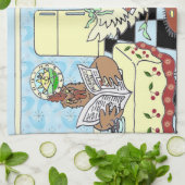 Serviettes de cuisine drôles de poulet (Plié)