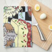 Serviettes de cuisine drôles de poulet (Quart Plié)