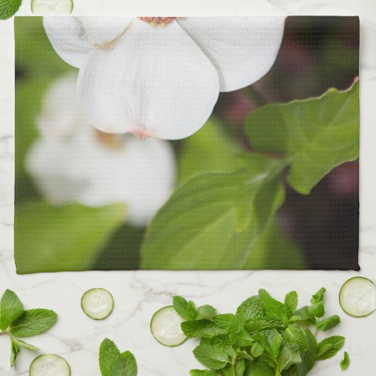 Serviettes de cuisine en bois de chien blanc (Plié)