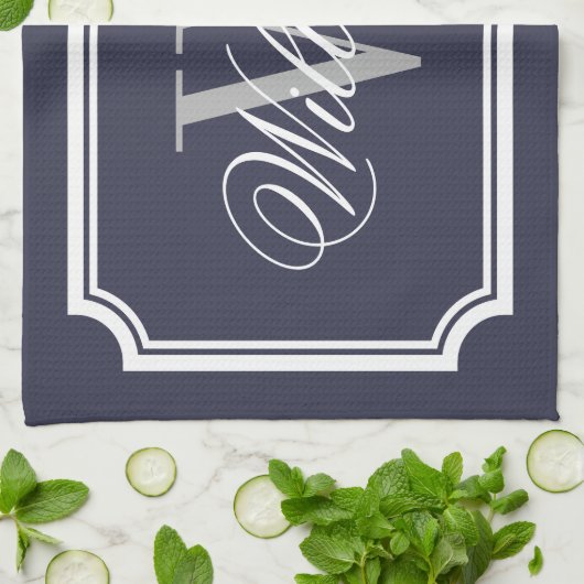 Serviettes de cuisine en coton monogramme personna (Plié)