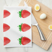 Serviettes de cuisine en fraises (Quart Plié)