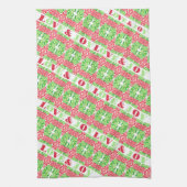 Serviettes de cuisine en mosaïque rouge et verte (Vertical)