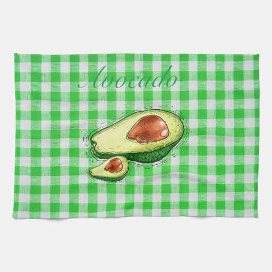 Serviettes de cuisine en plaid Avocado (Horizontal)
