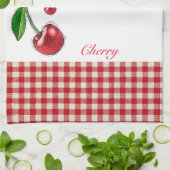 Serviettes de cuisine en plaid cerise (Plié)