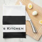 Serviettes de cuisine en rayures noir et blanc (Quart Plié)