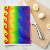 Serviettes De Cuisine Feu Twirled (Quart Plié)