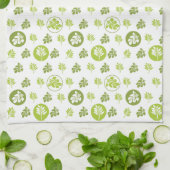 Serviettes de cuisine Feuilles Tropical Green (Plié)