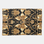 Serviettes de cuisine Floral Or (Horizontal)