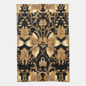 Serviettes de cuisine Floral Or (Vertical)
