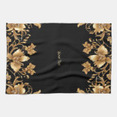 Serviettes de cuisine Floral Or (Horizontal)