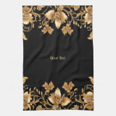 Serviettes de cuisine Floral Or (Vertical)