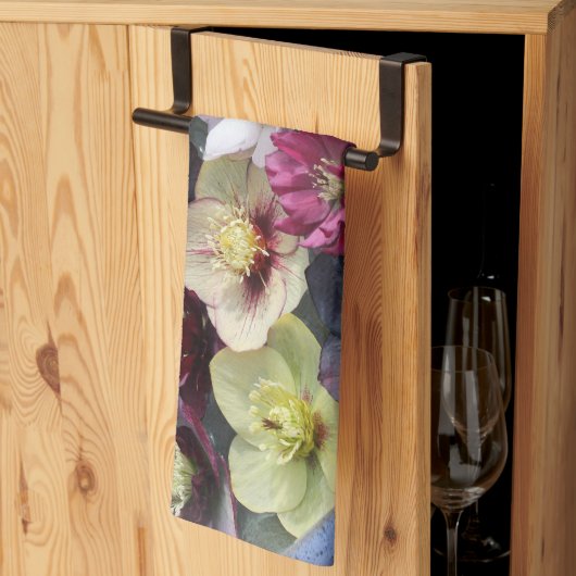 Serviettes De Cuisine Florale (Pliage en tiers)