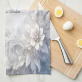 Serviettes De Cuisine Florale Blanche (Quart Plié)