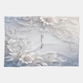 Serviettes De Cuisine Florale Blanche (Horizontal)