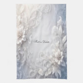 Serviettes De Cuisine Florale Blanche (Vertical)