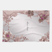 Serviettes De Cuisine Florale Rose (Horizontal)