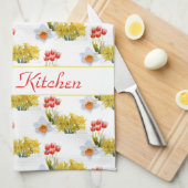 Serviettes de cuisine florales de fleurs de printe (Quart Plié)