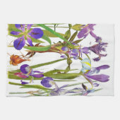 Serviettes de cuisine florales de fleurs d'iris (Horizontal)
