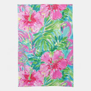 Serviettes de cuisine florales tropicales chic Fla