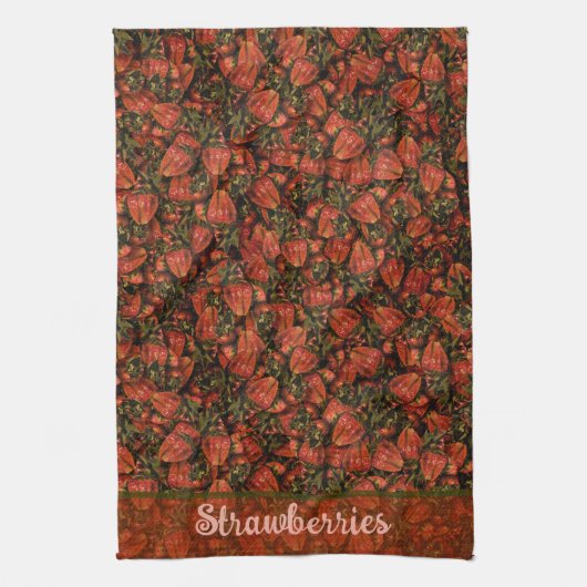 Serviettes de cuisine fraise (Vertical)