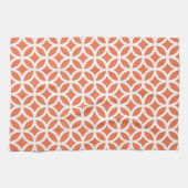 Serviettes de cuisine géométrique corail (Horizontal)