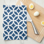 Serviettes de cuisine géométriques bleues du (Quart Plié)