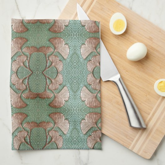 Serviettes De Cuisine Gingko (Quart Plié)