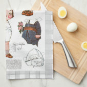 Serviettes de cuisine Images de vitage adoptables (Quart Plié)