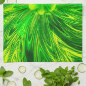 Serviettes de cuisine Lignes Abstraites Fleur vert (Plié)